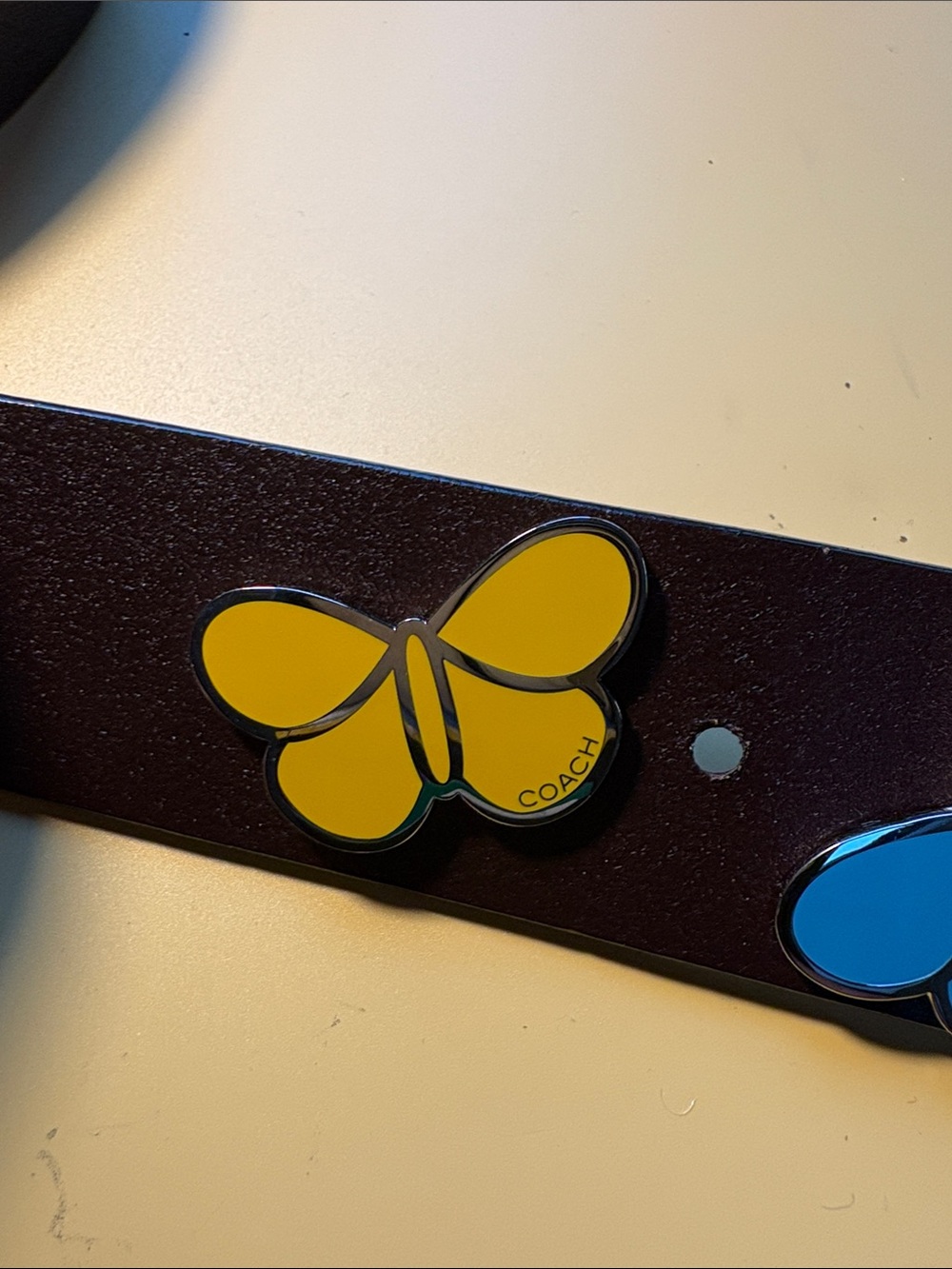 COACH Yellow Butterfly Pin